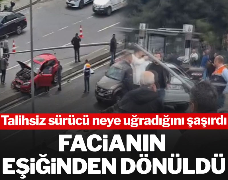 Facianın eşiğinden dönüldü! Talihsiz sürücü neye uğradığını şaşırdı