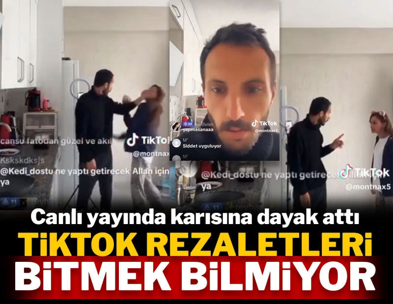 TikTok rezaletleri bitmek bilmiyor: Canlı yayında karısına dayak attı