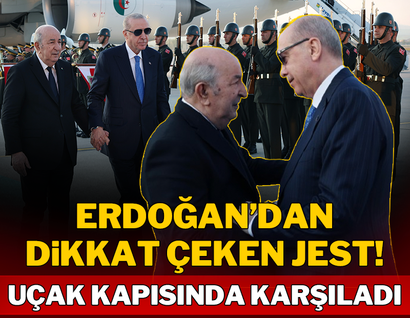 Erdoğan'dan dikkat çeken jest: Uçak kapısında karşıladı!