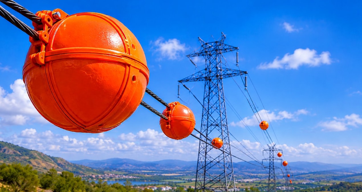 Elektrik hatlarındaki turuncu toplar meğer bu yüzden varmış