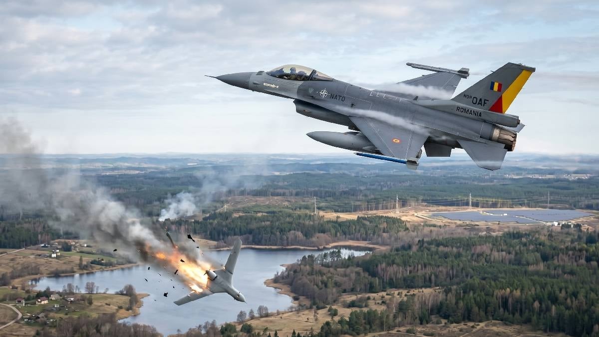 NATO jetleri son anda müdahale etti: Kamikaze İHA havada vuruldu