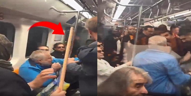 Metroda küfürlü tezahürata teyzeden oklava!