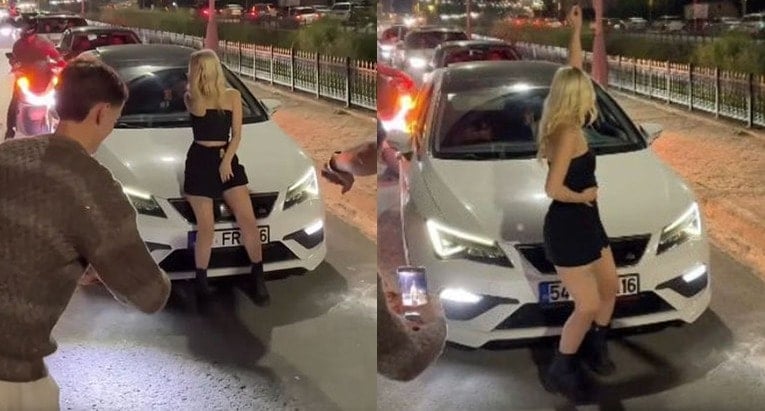 Trafikte dans genç kadına pahalıya patladı!