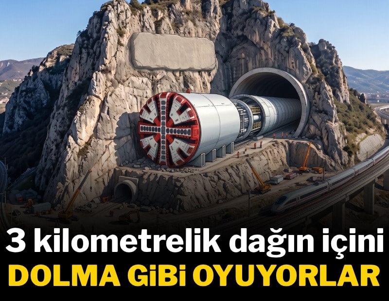3 kilometrelik dağın içini dolma gibi oyuyorlar