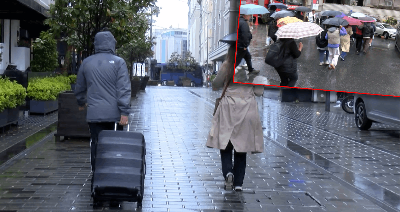 Emekçiye engel, turiste çile: Valizleriyle yağmurda yürüdüler