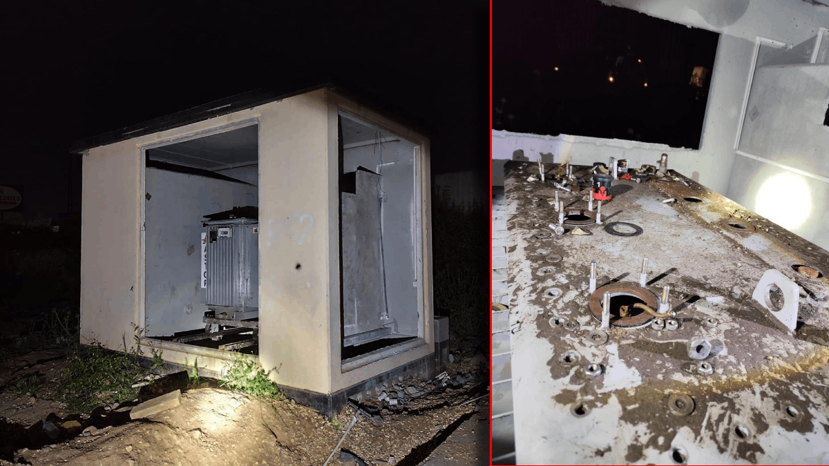 Trafodan yapılan hırsızlık koca ilçeyi karanlıkta bıraktı