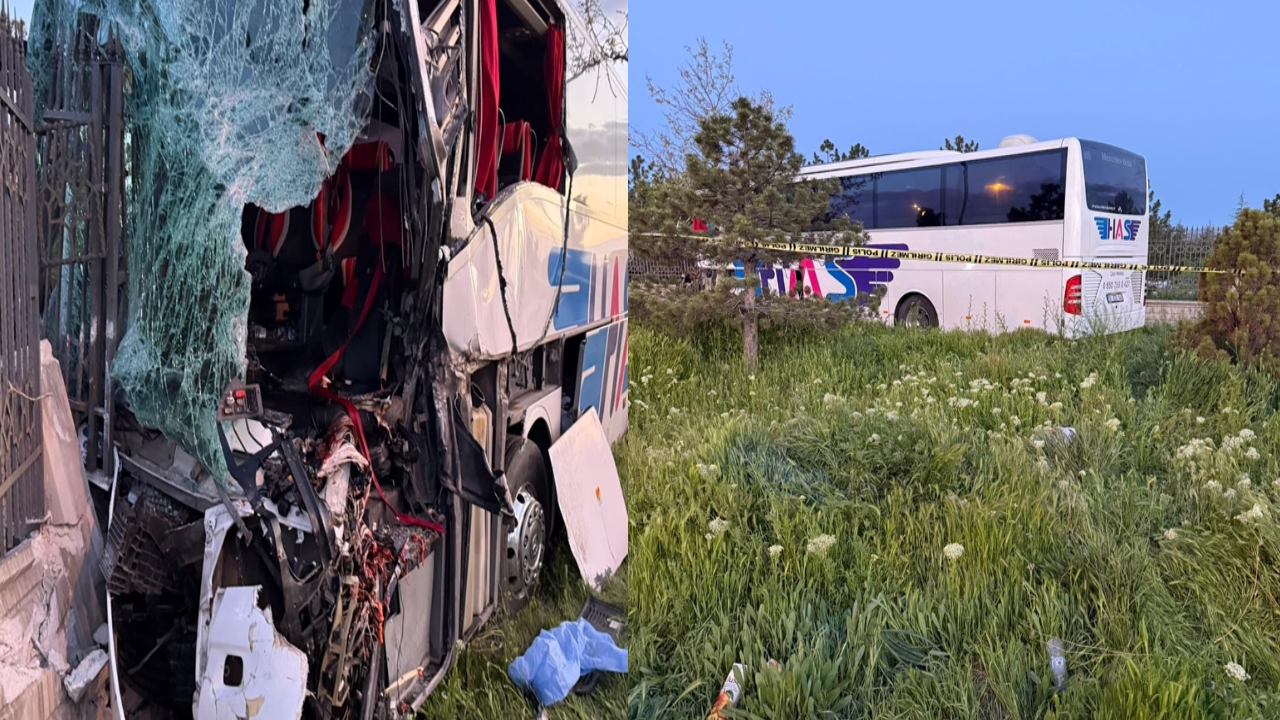 Konya'da yolcu otobüsü, TIR'a çarptı: 1 ölü, 8 yaralı