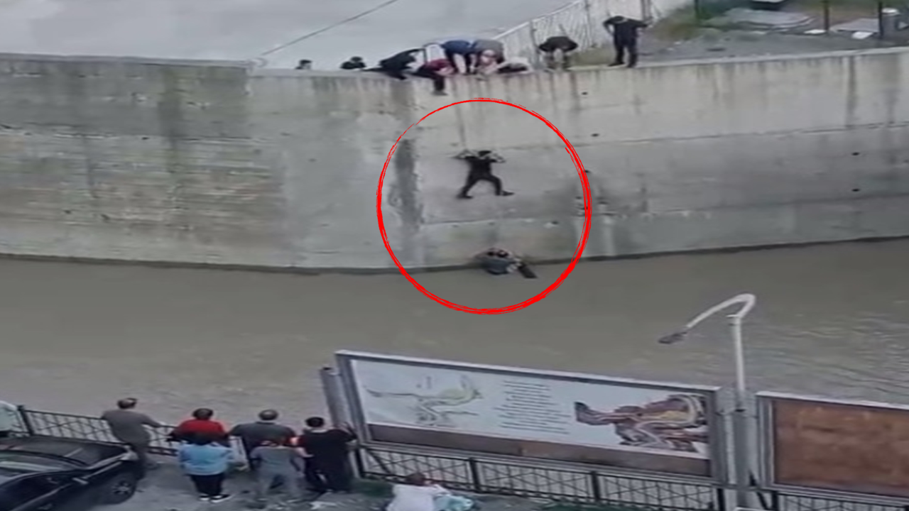 Dereye düşen Eslem’i kurtaranlar canlarını hiçe saymış