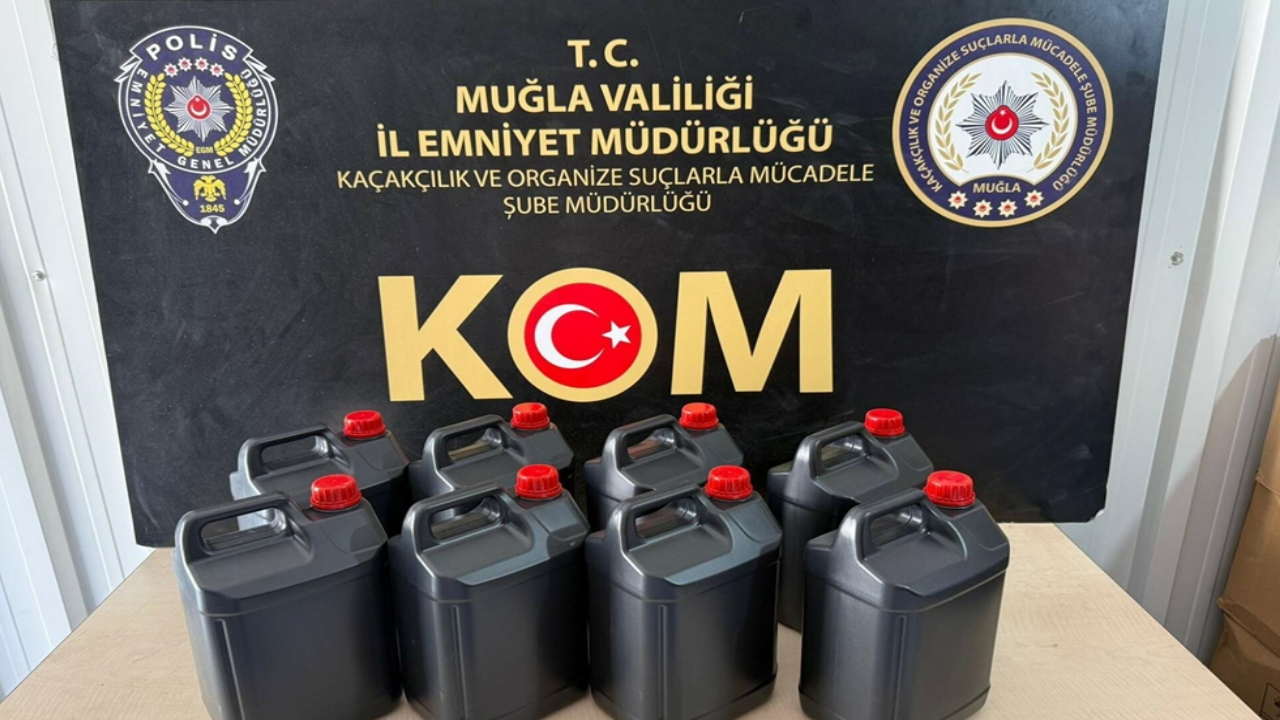Muğla'da 475 litre etil alkol yakalandı