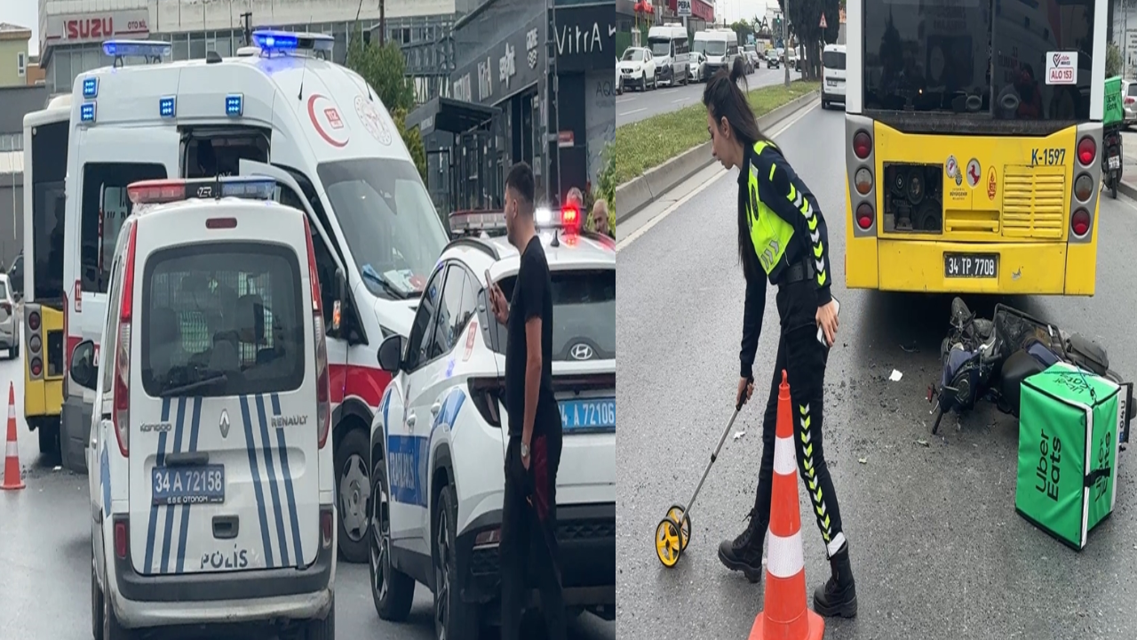 Avcılar'da İETT otobüsüne çarpan motokurye yaralandı