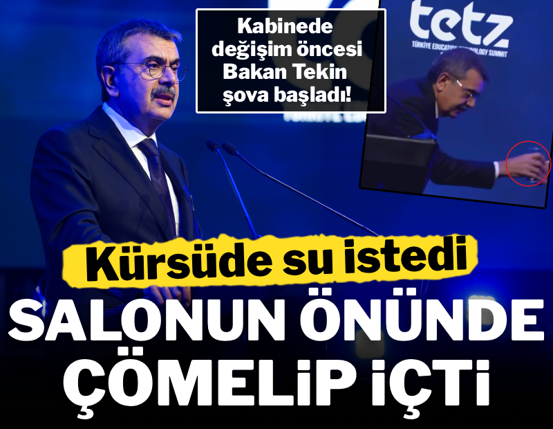 Kabine değişiminin arefesinde Bakan Tekin'den 'çömelme' şovu