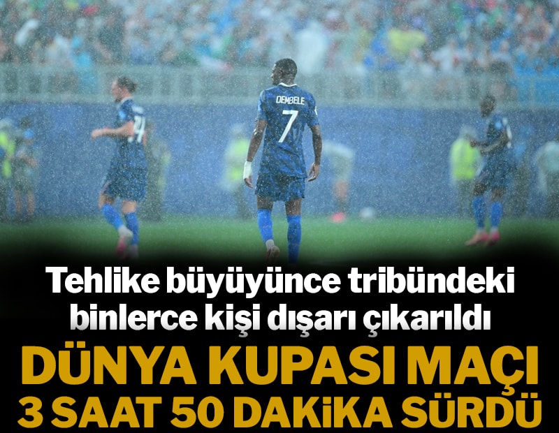 Dünya kupası: Yıldırım düştü maça ara verildi