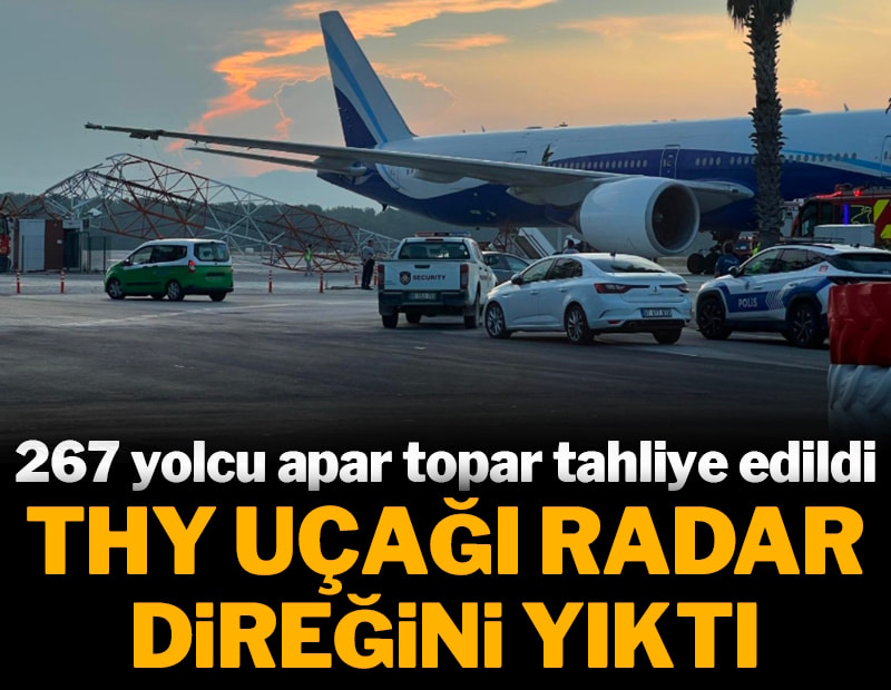 THY uçağı direğe çarptı; 1 yaralı var