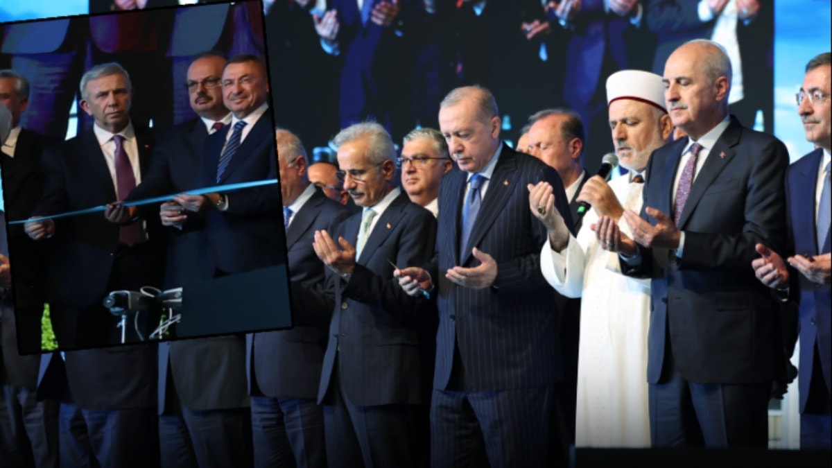 Erdoğan'ın kurdele kestiği açılış töreninde Mansur Yavaş'a büyük ayıp