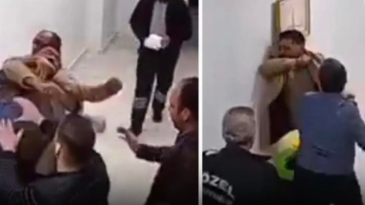 Skandal görüntüler: Hastane Müdürü, çalışanı yumruklayarak bayılttı