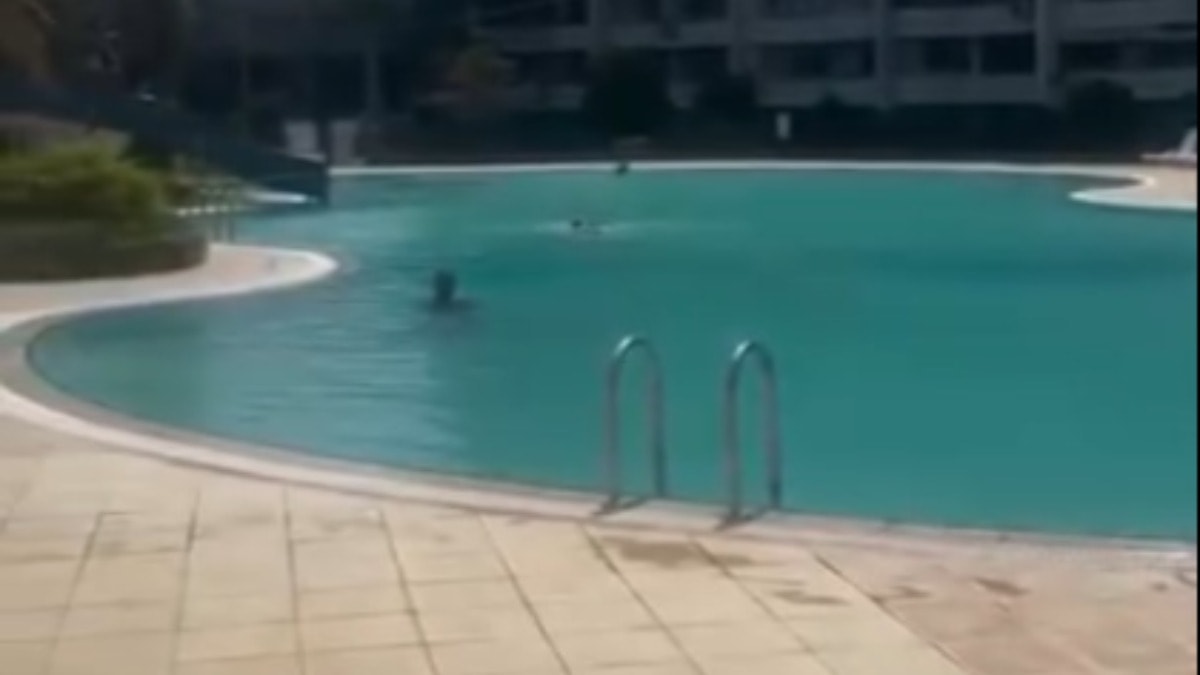 Yaşadığı sitede haşema ile havuza girmdtdi,--