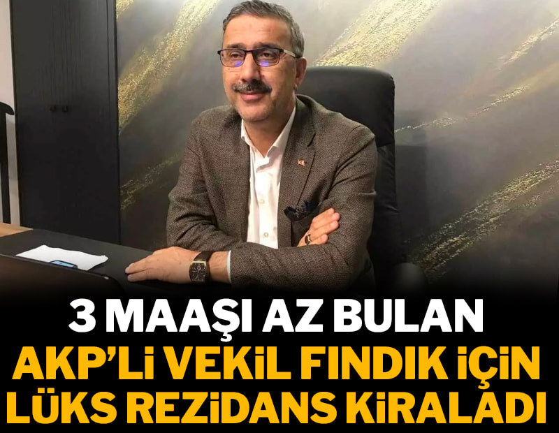 3 maaşı az bulan AKP'li vekil, fındık için lüks rezidans kiraladı
