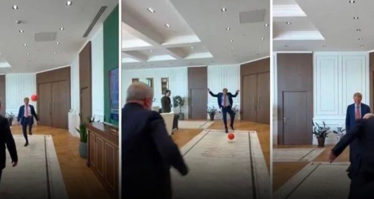 Görüntü de yaptıkları da ayrı olay oldu: Makam odasında şatafatlı futbol maçı
