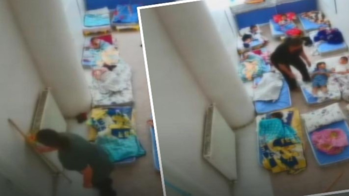 Anaokulunda sopalı dehşet! Kameralar saniye saniye kaydetti