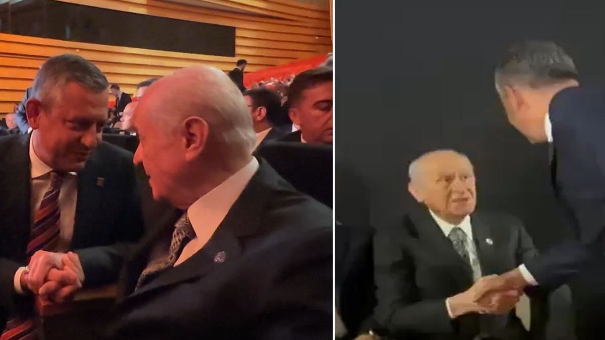 Sabah eleştiren Bahçeli akşam Özel'in elini sıktı