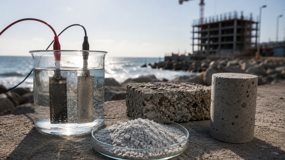 Deniz suyuna elektrik vererek betona alternatif geliştirdiler