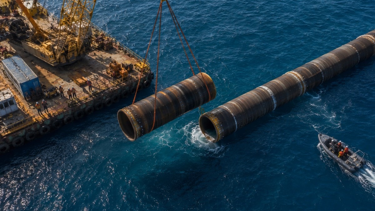 Dev boru hattı suyun altına yerleştirildi: Deniz suyundan günde 84 milyon litre içme suyu üretilecek