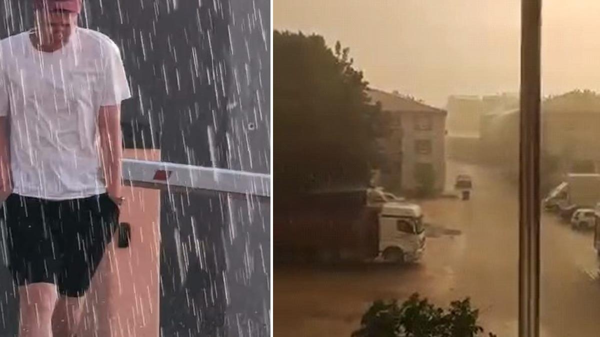 Ceviz büyüklüğünde dolu yağdı!