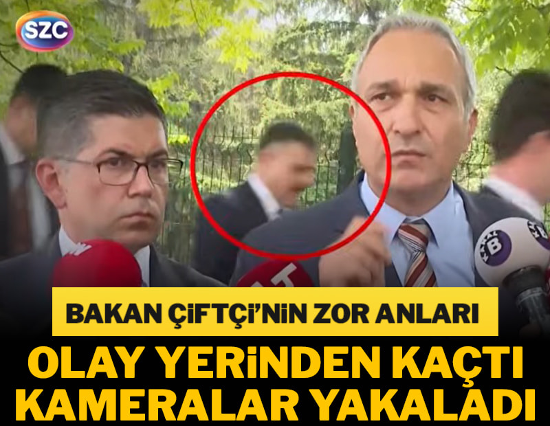 Bakan Çiftçi'nin zor anları: Olay yerinden kaçtı kameralar yakaladı