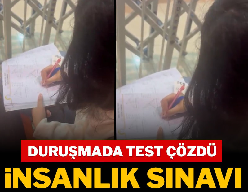 Duruşmada test çözdü! İnsanlık sınavı