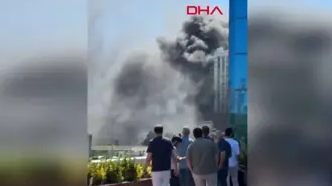 Maltepe'de panik anları! İnşaat alevlere teslim oldu, müdahale devam ediyor