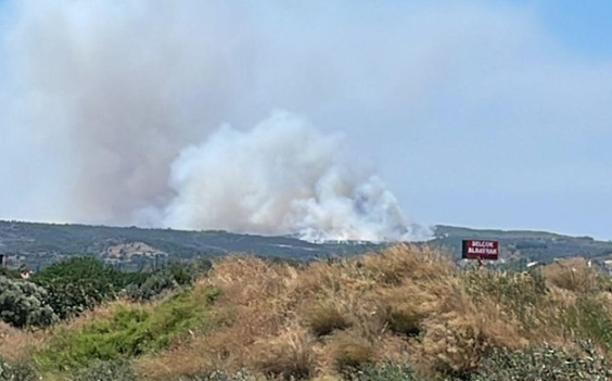 Çeşme'de yangın! Alevlerle mücadele devam ediyor