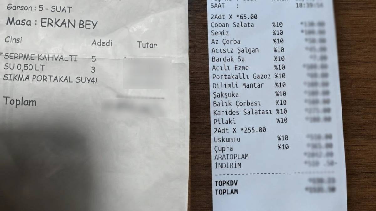 CHP'li belediyenin tesislerinde gelen 4 kişilik yemek hesabı görenleri şaşkına çevirdi