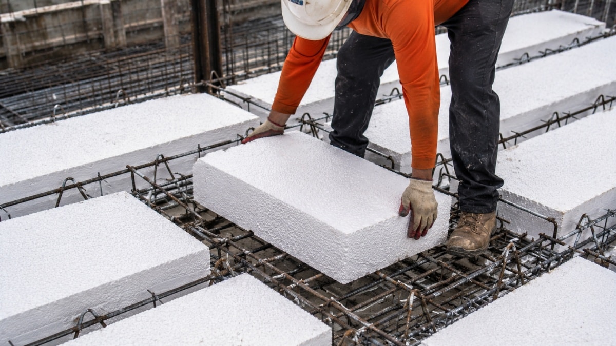 Betonun içine yüzlerce köpük yerleştiriyorlar