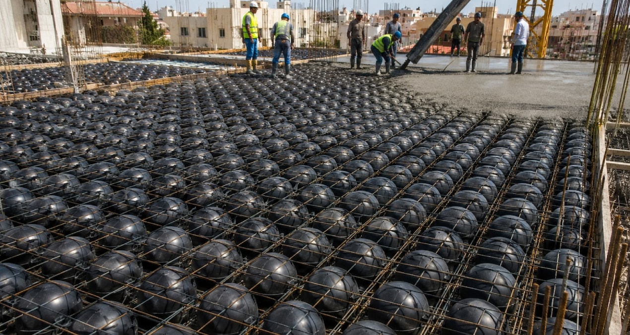 Betonun içine yüzlerce plastik küre yerleştiriyorlar: İnşaatlarda yeni sistem hızla yayılıyor