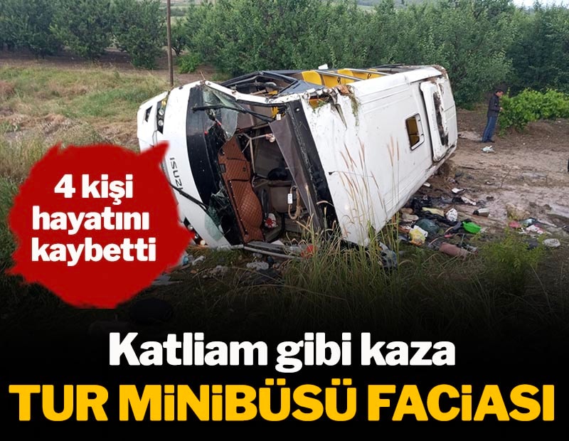 Katliam gibi kaza: Tur minibüsü şarampole yuvarlandı, 4 kişi öldü