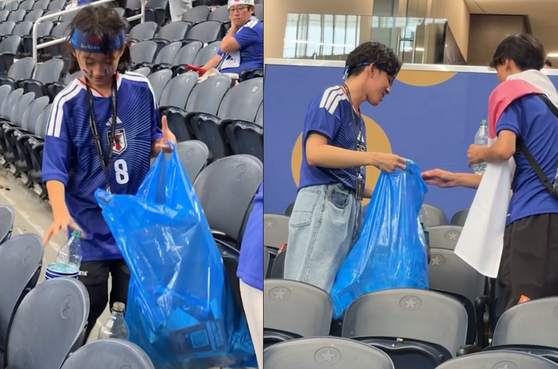 Japon taraftarlar, hareketleri ile Dünya Kupası'na damga vurdu