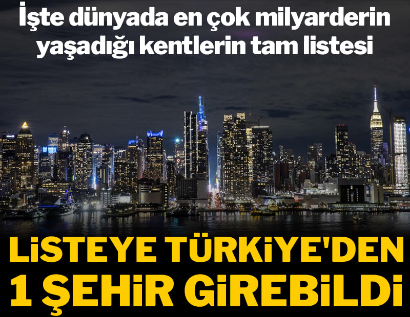 En çok milyarderi olan şehirler belli oldu! Listede Türkiye'den de bir şehir var