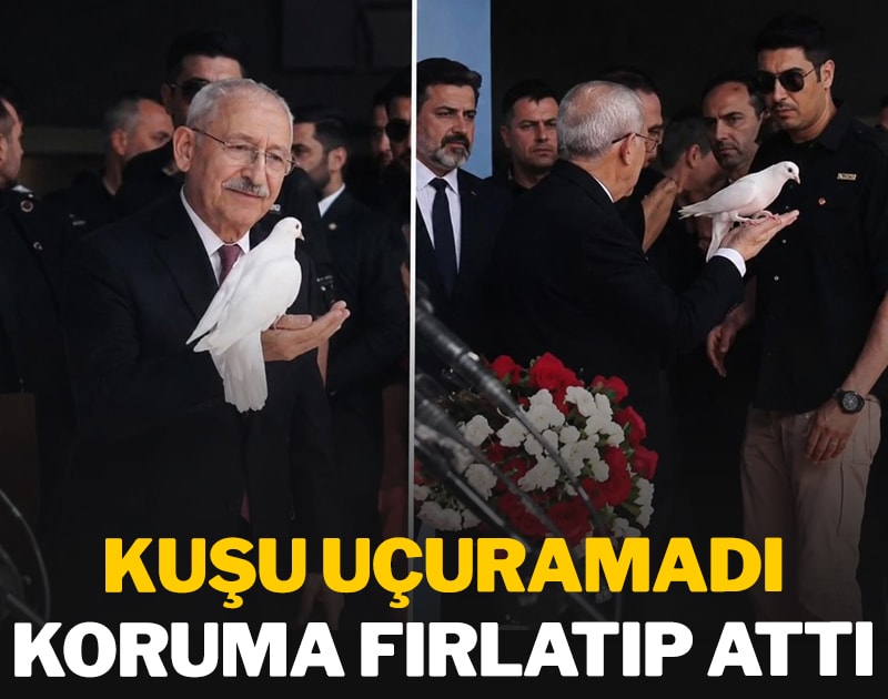Kuşu uçuramadı: Koruma fırlatıp attı