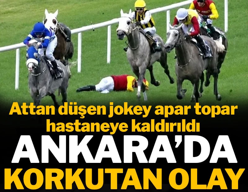 Ankara'da korkutan olay: Jokey Gökhan Kocakaya attan düştü, hastaneye kaldırıldı
