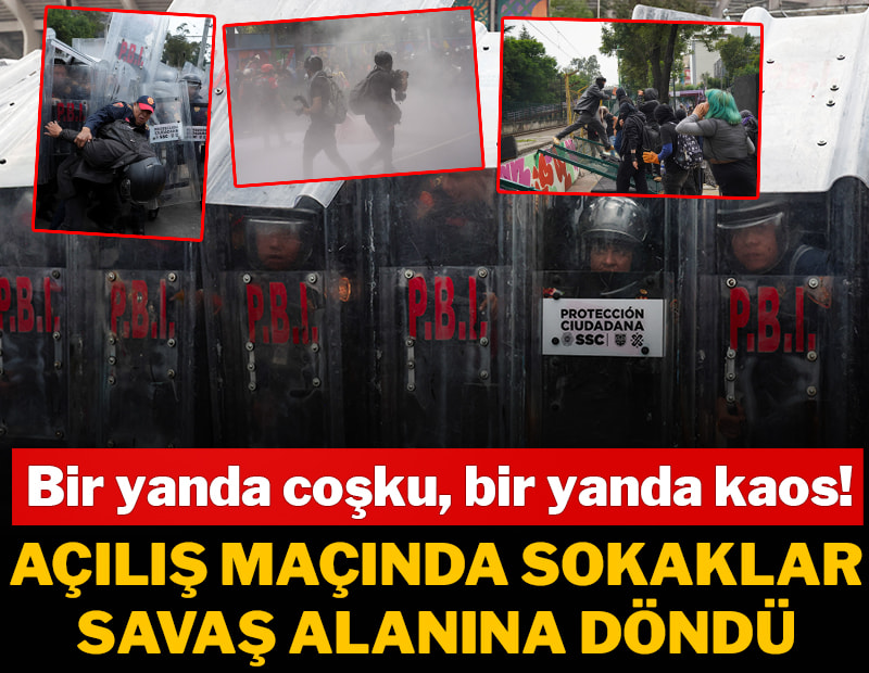 Dünya Kupası açılışında stat önü savaş alanına döndü! Bir yanda coşku, bir yanda kaos