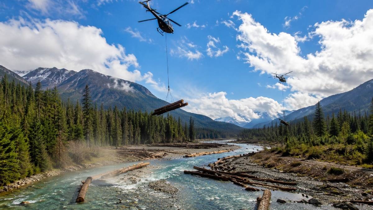 Nehre helikopterle 6 bin kütük bıraktılar: İşte sebebi