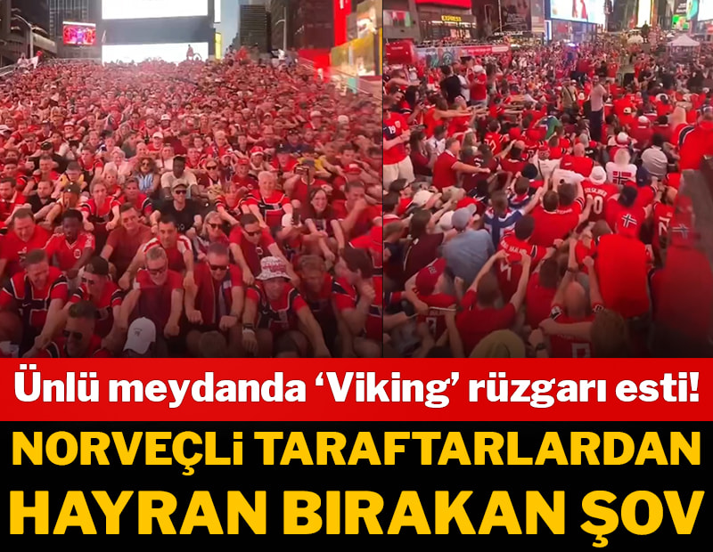 Norveçli taraftarlar, Times Meydanı'nda şov yaptı! Görenler hayran kaldı