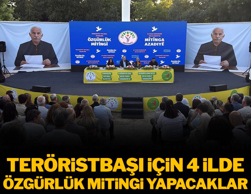 Teröristbaşı için 4 ilde 'Özgürlük Mitingi' yapacaklar