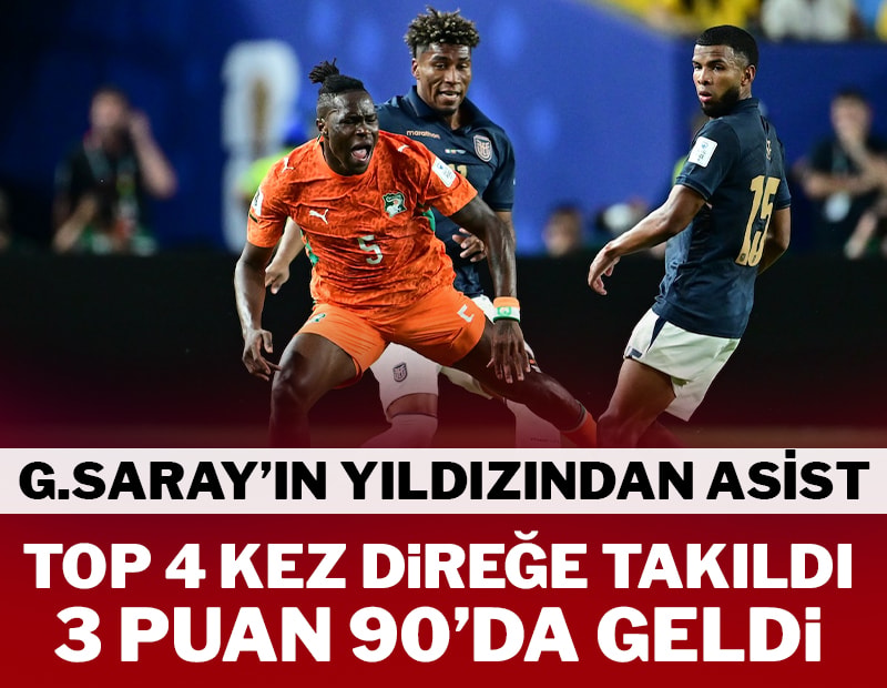Galatasaray'ın yıldızı asist yaptı Fildişi son dakikada kazandı