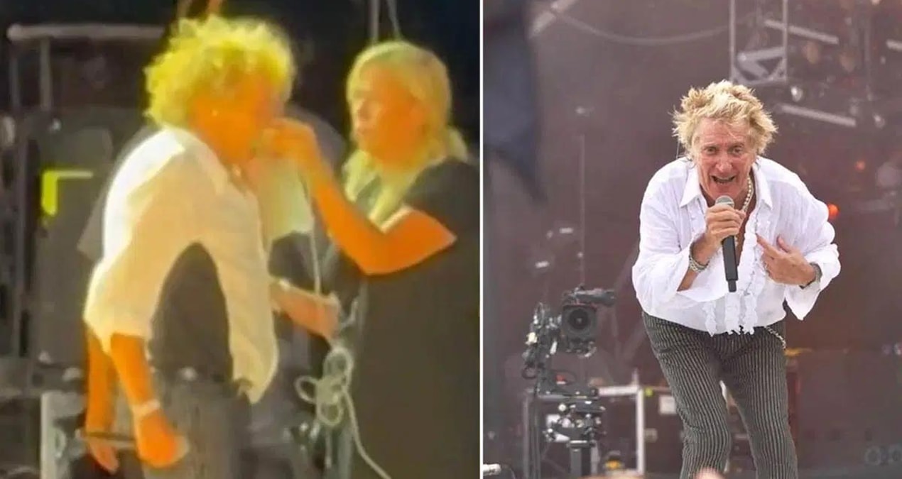 81 yaşındaki Rod Stewart oksijen tüpüyle konsere devam etti