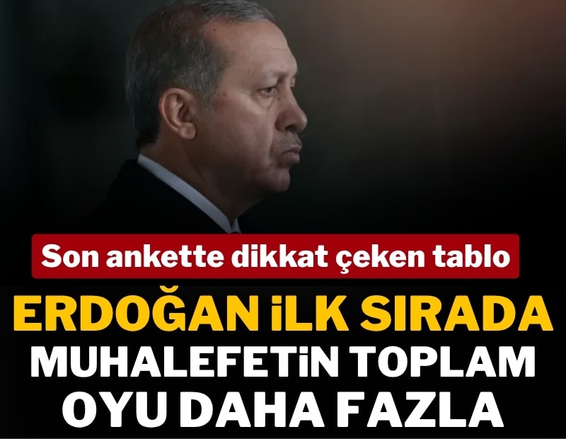 Son anket sonuçları dikkat çekti: Erdoğan ilk sırada ama muhalefetin toplam oyu daha fazla
