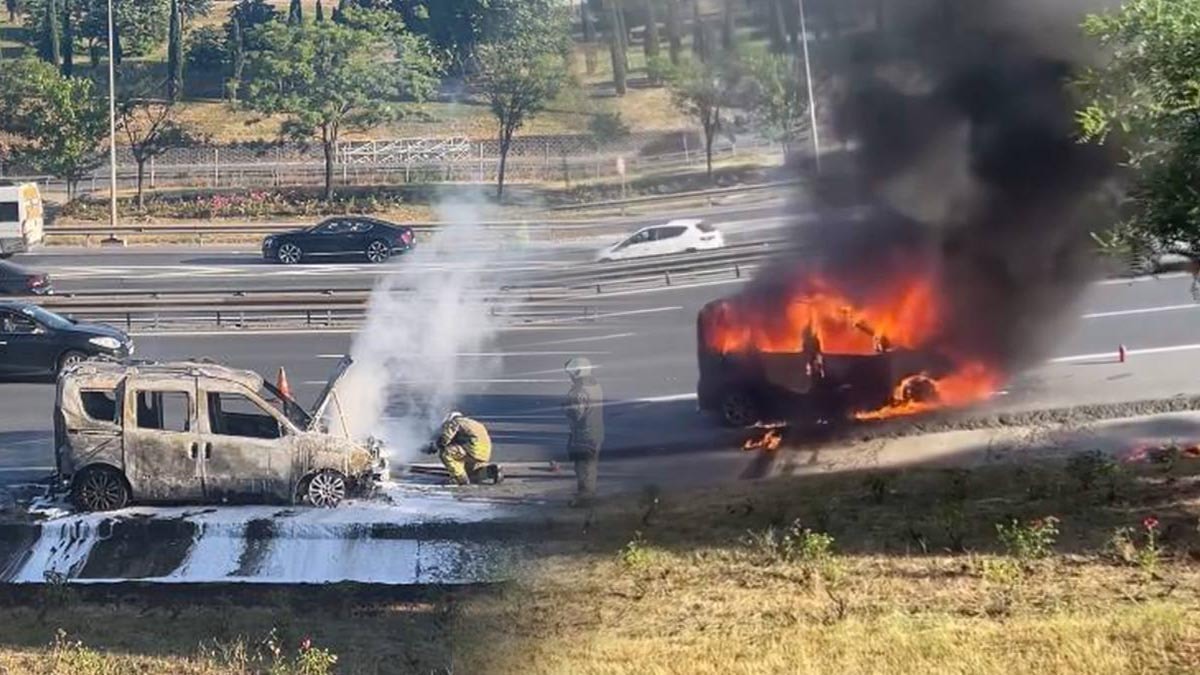 Esenyurt TEM Otoyolu’nda Araç Yangını