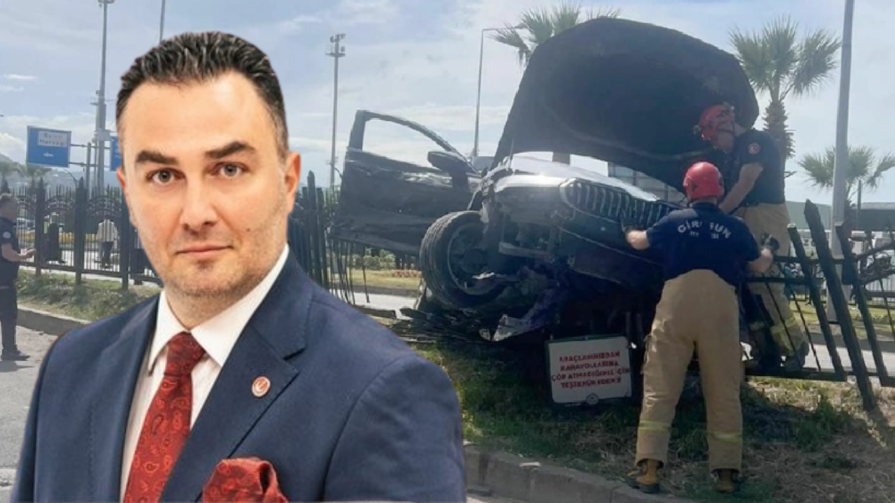 Trafik kurallarını hiçe sayıp bariyerlere saplandı: Aracın içinden Erbakan'ın yardımcısı çıktı
