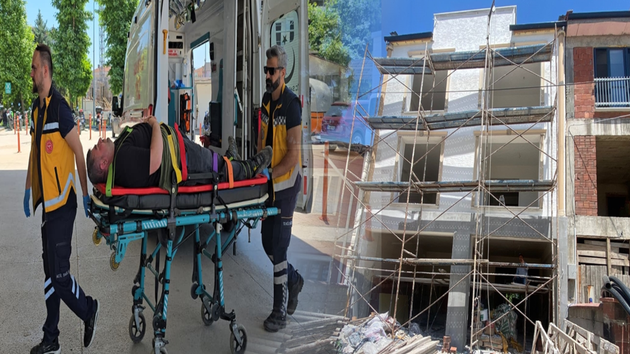 Çalışırken inşaatın 2’nci katındaki iskeleden düşüp yaralandı