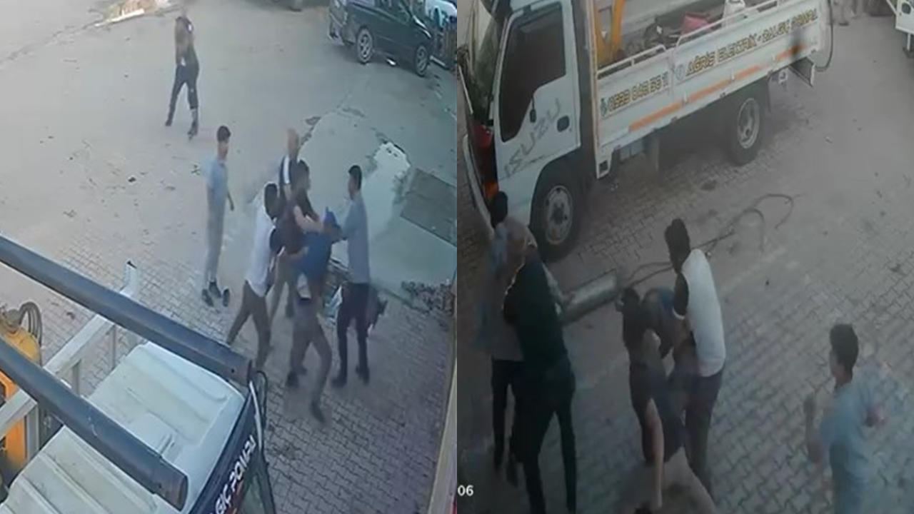 Sanayi sitesindeki tekmeli, yumruklu kavga kamerada